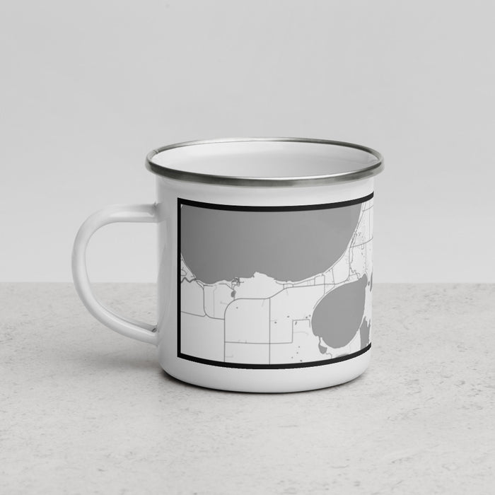 Left View Custom Lake Ethel Minnesota Map Enamel Mug in Classic