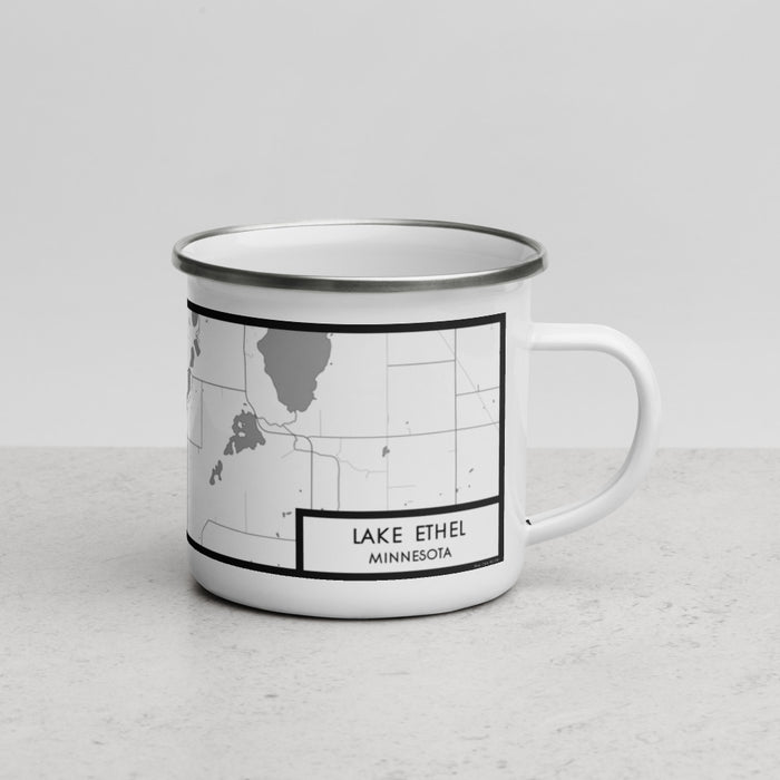 Right View Custom Lake Ethel Minnesota Map Enamel Mug in Classic