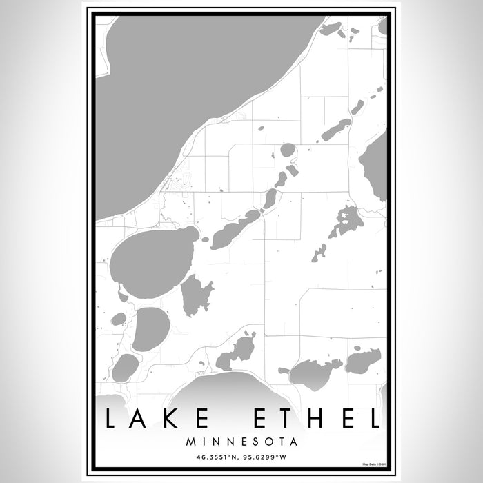 Lake Ethel Minnesota Map Print Portrait Orientation in Classic Style With Shaded Background