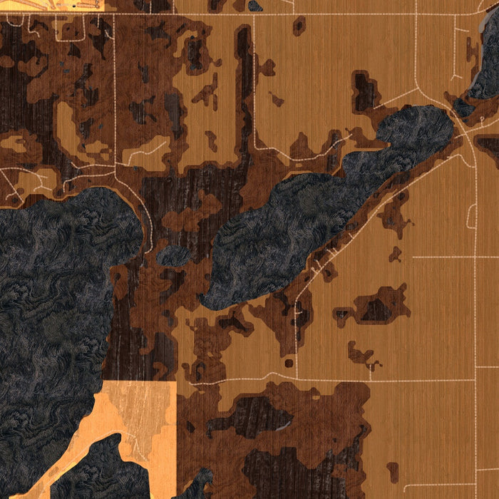 Lake Ethel Minnesota Map Print in Ember Style Zoomed In Close Up Showing Details