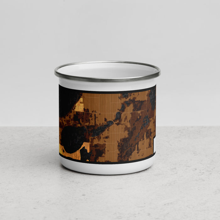 Front View Custom Lake Ethel Minnesota Map Enamel Mug in Ember