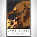 Lake Ethel Minnesota Map Print Portrait Orientation in Ember Style With Shaded Background