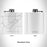 Rendered View of Lake Ethel Minnesota Map Engraving on 6oz Stainless Steel Flask in White