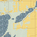 Lake Ethel Minnesota Map Print in Woodblock Style Zoomed In Close Up Showing Details