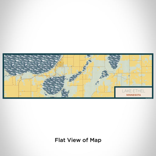 Flat View of Map Custom Lake Ethel Minnesota Map Enamel Mug in Woodblock