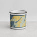 Front View Custom Lake Ethel Minnesota Map Enamel Mug in Woodblock