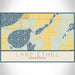 Lake Ethel Minnesota Map Print Landscape Orientation in Woodblock Style With Shaded Background