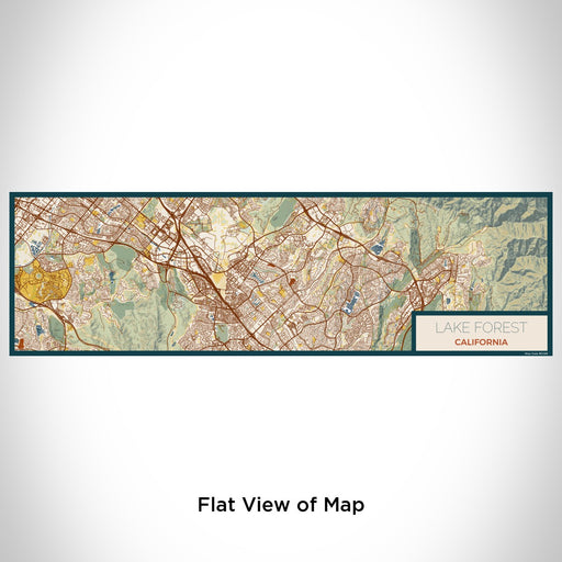 Flat View of Map Custom Lake Forest California Map Enamel Mug in Woodblock