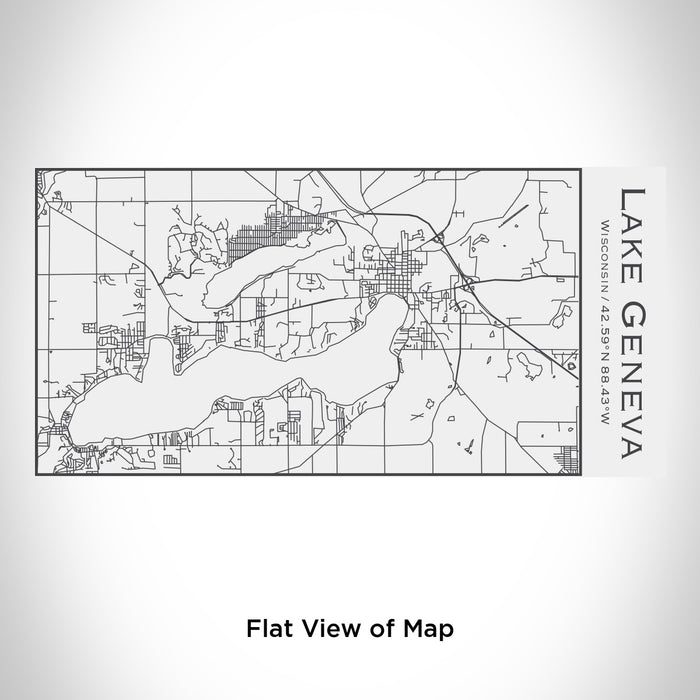 Rendered View of Lake Geneva Wisconsin Map Engraving on 17oz Stainless Steel Insulated Cola Bottle in White