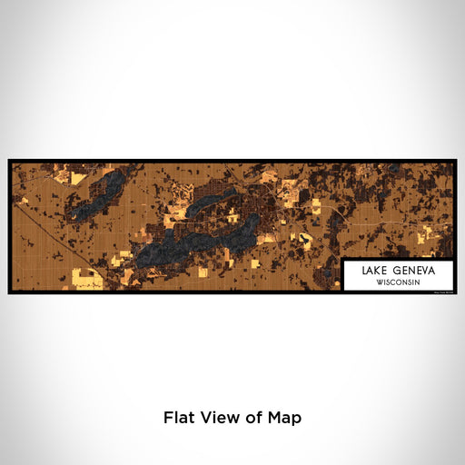 Flat View of Map Custom Lake Geneva Wisconsin Map Enamel Mug in Ember