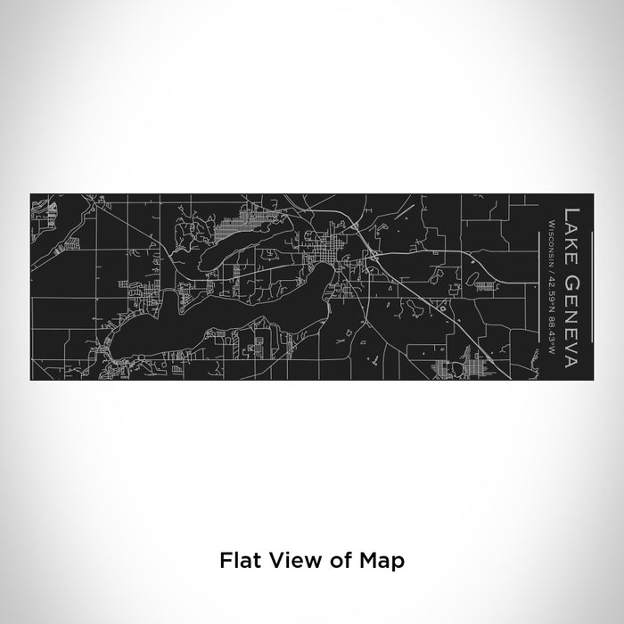 Rendered View of Lake Geneva Wisconsin Map Engraving on 10oz Stainless Steel Insulated Cup with Sliding Lid in Black