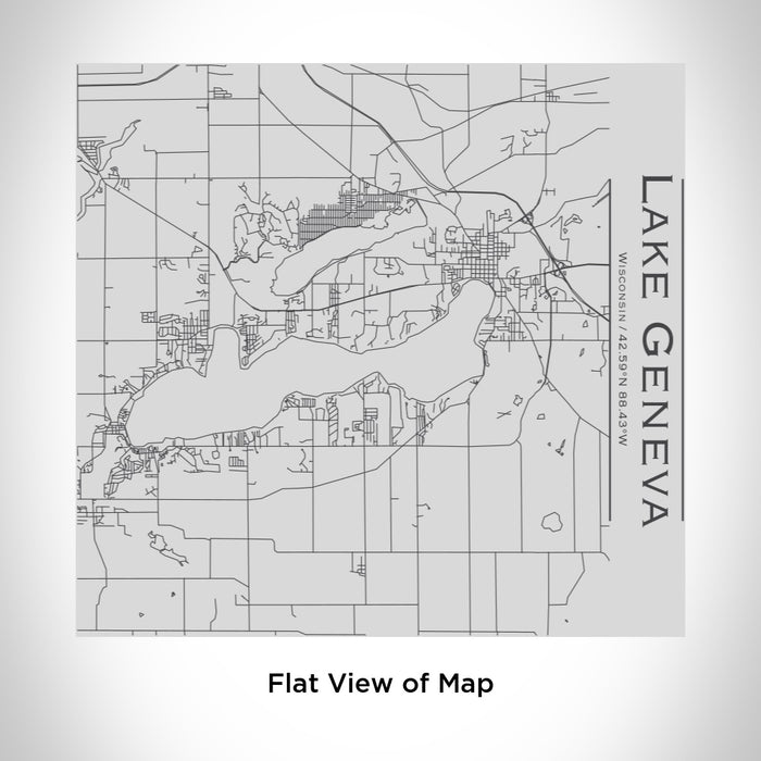 Rendered View of Lake Geneva Wisconsin Map Engraving on 17oz Stainless Steel Insulated Tumbler