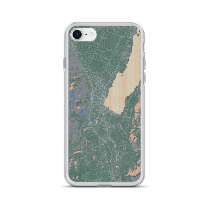 Custom iPhone SE Lake George New York Map Phone Case in Afternoon