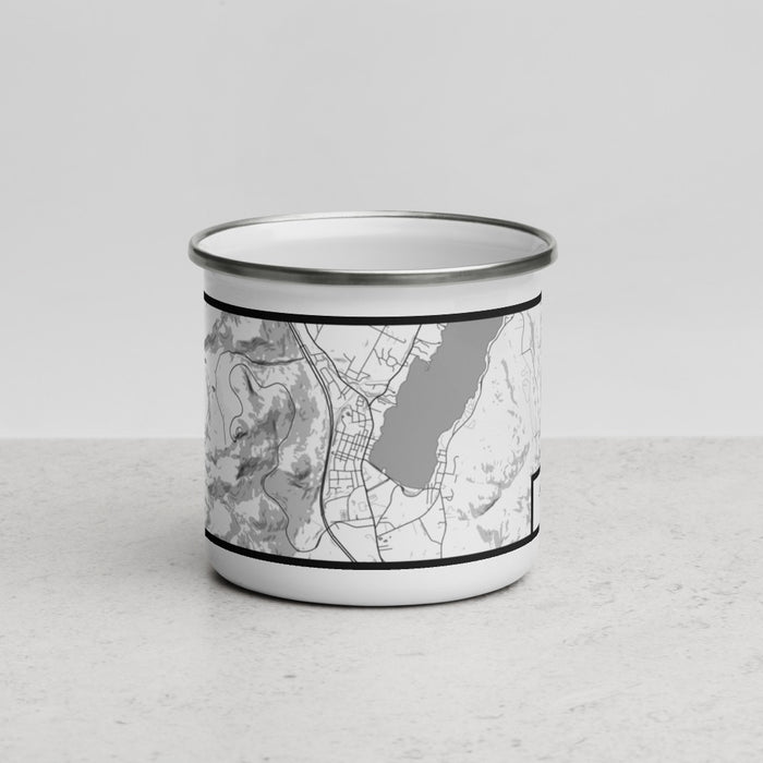 Front View Custom Lake George New York Map Enamel Mug in Classic