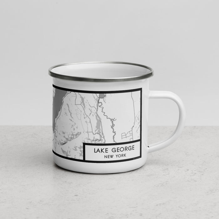 Right View Custom Lake George New York Map Enamel Mug in Classic