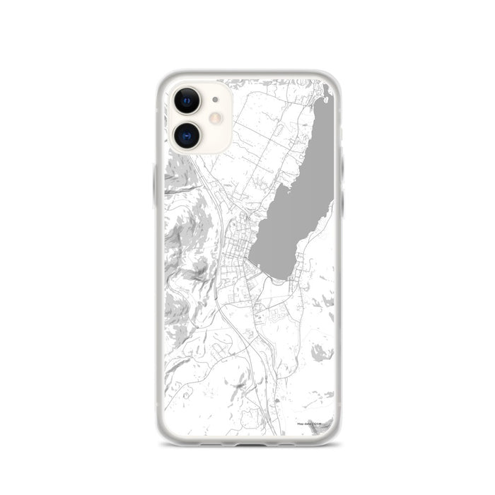 Custom iPhone 11 Lake George New York Map Phone Case in Classic