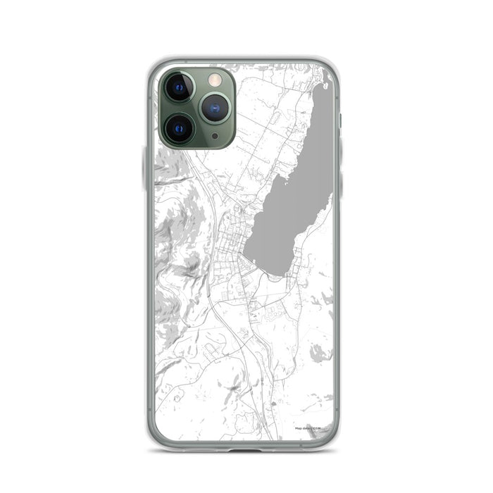 Custom iPhone 11 Pro Lake George New York Map Phone Case in Classic
