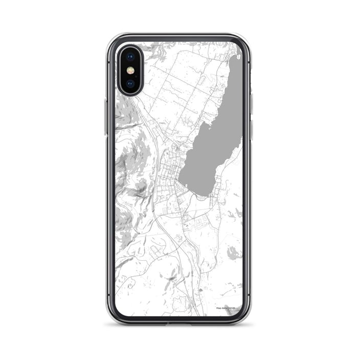 Custom iPhone X/XS Lake George New York Map Phone Case in Classic