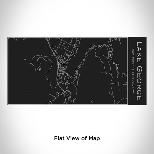 Rendered View of Lake George New York Map Engraving on 17oz Stainless Steel Insulated Cola Bottle in Black