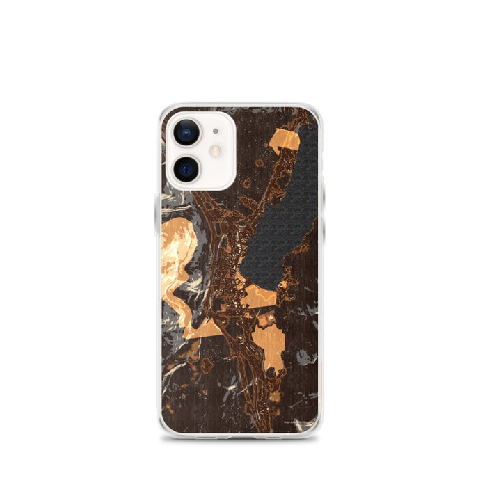 Custom iPhone 12 mini Lake George New York Map Phone Case in Ember