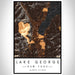 Lake George New York Map Print Portrait Orientation in Ember Style With Shaded Background