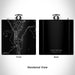 Rendered View of Lake George New York Map Engraving on 6oz Stainless Steel Flask in Black