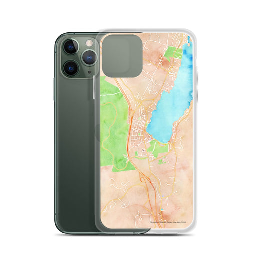 Custom Lake George New York Map Phone Case in Watercolor