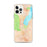 Custom iPhone 12 Pro Max Lake George New York Map Phone Case in Watercolor