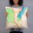 Person holding 18x18 Custom Lake George New York Map Throw Pillow in Watercolor