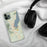 Custom Lake George New York Map Phone Case in Woodblock on Table with Black Headphones