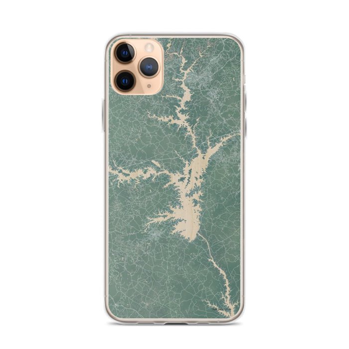 Custom iPhone 11 Pro Max Lake Hartwell Georgia Map Phone Case in Afternoon