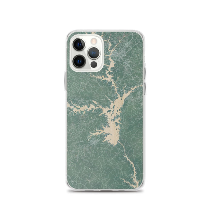 Custom iPhone 12 Pro Lake Hartwell Georgia Map Phone Case in Afternoon
