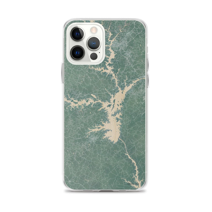 Custom iPhone 12 Pro Max Lake Hartwell Georgia Map Phone Case in Afternoon