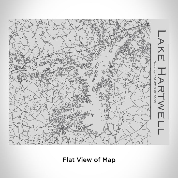 Rendered View of Lake Hartwell Georgia Map Engraving on 20oz Stainless Steel Insulated Bottle with Bamboo Top