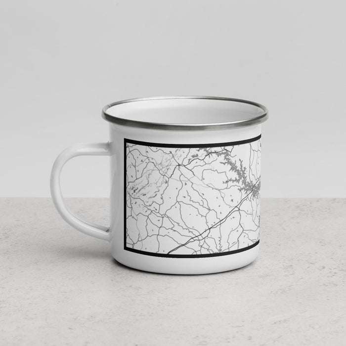 Left View Custom Lake Hartwell Georgia Map Enamel Mug in Classic