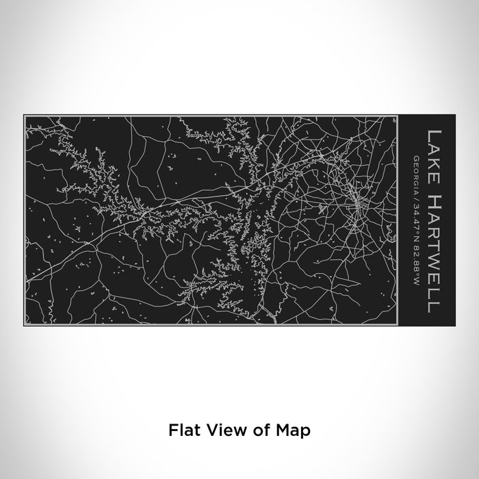Rendered View of Lake Hartwell Georgia Map Engraving on 17oz Stainless Steel Insulated Cola Bottle in Black