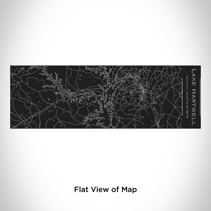 Rendered View of Lake Hartwell Georgia Map Engraving on 10oz Stainless Steel Insulated Cup with Sliding Lid in Black