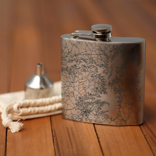 Lake Hartwell Georgia Custom Engraved City Map Inscription Coordinates on 6oz Stainless Steel Flask