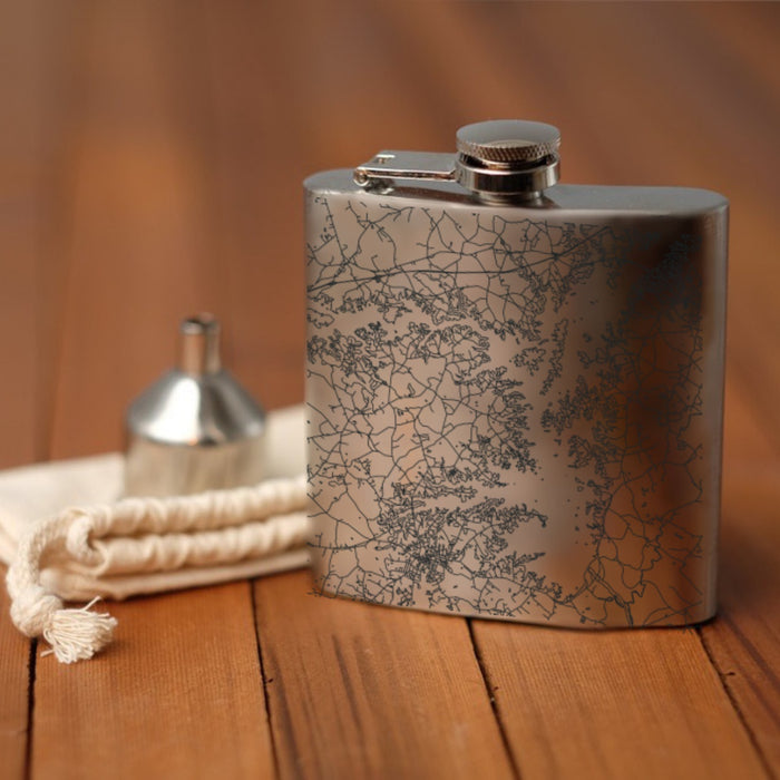 Lake Hartwell Georgia Custom Engraved City Map Inscription Coordinates on 6oz Stainless Steel Flask
