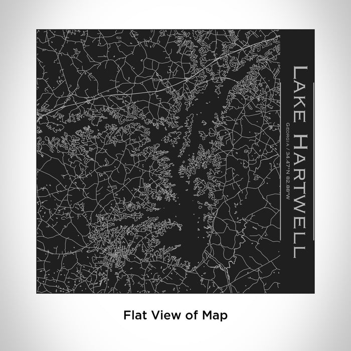 Rendered View of Lake Hartwell Georgia Map Engraving on 17oz Stainless Steel Insulated Tumbler in Black