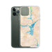 Custom Lake Hartwell Georgia Map Phone Case in Watercolor