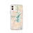 Custom iPhone 11 Lake Hartwell Georgia Map Phone Case in Watercolor