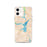 Custom iPhone 12 Lake Hartwell Georgia Map Phone Case in Watercolor
