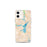 Custom iPhone 12 mini Lake Hartwell Georgia Map Phone Case in Watercolor