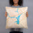 Person holding 18x18 Custom Lake Hartwell Georgia Map Throw Pillow in Watercolor