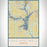 Lake Hartwell Georgia Map Print Portrait Orientation in Woodblock Style With Shaded Background