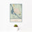 12x18 Lake Havasu City Arizona Map Print Portrait Orientation in Woodblock Style With Small Cactus Plant in White Planter