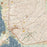 Lake Havasu City Arizona Map Print in Woodblock Style Zoomed In Close Up Showing Details