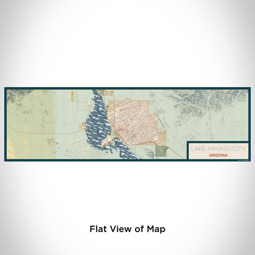 Flat View of Map Custom Lake Havasu City Arizona Map Enamel Mug in Woodblock