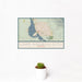 12x18 Lake Havasu City Arizona Map Print Landscape Orientation in Woodblock Style With Small Cactus Plant in White Planter